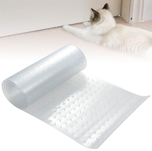 Carkio Carpet Protector for Pets, Cat Scratch Guard Carpet, Clear Plastic Rug Carpet Protector,Under Door Carpet Protector Mat Prevent Carpets Rugs from Scratching Tearing(3.6ftx15inch)