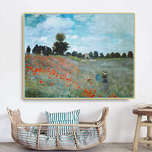Malen nach Zahlen für Erwachsene, Claude Monet, wilde Mohnblumen in der Nähe von Argenteuil, Malen-nach-Zahlen-Set für Erwachsene auf Leinwand