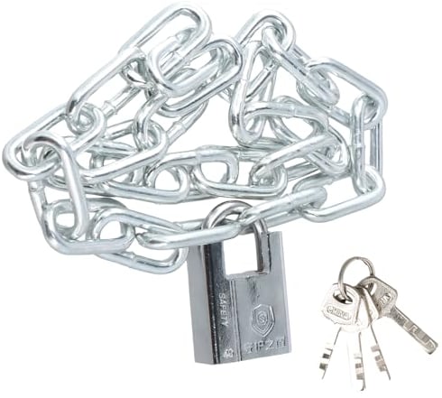 Candado de Cadena para Bicicleta y Motocicleta, 80cm Cadena Antirrobo de Acero Endurecido, Candado con Llave para Garajes, Puertas, Vallas Exteriores y Uso en Exteriores
