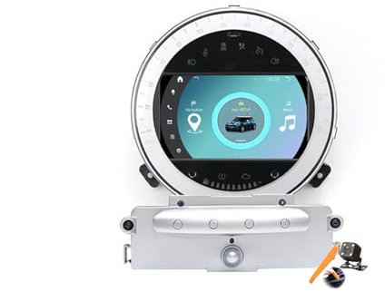 Silber,8gb+256GB,Android 13.0 Autoradio Stereo Navi mit 4G WIFI DSP SWC Carplay für B-MW Mini R55 R56 2007-2010 Sat GPS Navigation 7/9 zoll Multimedia Video Player FM BT Receiver