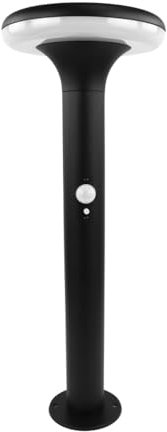 ENOVALITE Solar Wegeleuchte mit Bewegungsmelder - 3 Lichtmodi - 3000K Warmweiß - IP54 wetterfest - Aluminium - runde LED Außenleuchte Pollerleuchte Garten Terrasse