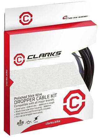 Clarks Pro Dropper Seatpost Cable Kit with 3mm Outer and Stainless inner - Black, TU
