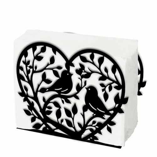 SUPERDANT Serviettenhalter In Baum Und Vogelform Für Tische Herzförmiger Serviettenständer Liebesbaumform Servietten Halter In Vogelform Stilvoller Napkin Holder Serviettenspender Für Küche