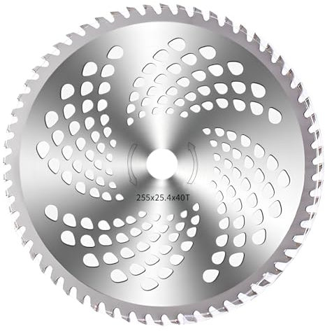 Lama Decespugliatore, Disco Decespugliatore, Lama Decespugliatore per Rovi, Dischi Decespugliatori, Adatto per Lavori di Falciatura, Decespugliatore, 255x25,4 mm