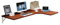 Schwebender L-förmiger Schreibtisch mit Blättern, Wandmontage, kleiner Holzschreibtisch für Ecken, Heimbüro (Größe: 60 x 40 x 25 cm, Farbe: Teakholz)