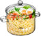 Garneck Pentola in vetro con coperchio, resistente al calore, 1-9 l, per tutti i piani cottura, ideale per cucinare e servire, pentola trasparente per idee da cucina creative