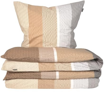 Schiesser Bettwäscheset Endy Stripes - Renforcé - 2-teilig - 155 x 220 cm - Sand