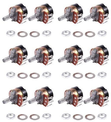 Remingtape 12Pcs 500K Ohm Single Linear Taper Potentiometer mit ein/Aus-Schalter