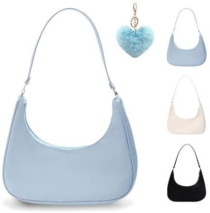 GIDWRIY Kleine Schultertasche Damen Blau, Tasche Aesthetic Y2k Handtasche Teenager Mädchen, Umhängetasche Vintage 90s, Small Shoulder Bag Women, Handbag, Achsel Tasche Frauen, Tasche Tote Bag