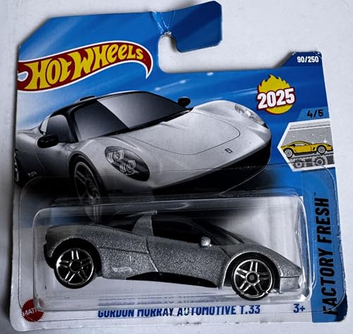 Hot Wheels Gordon Murray T.33 Diecast Car Factory Fresh Series 1:64 Silver
