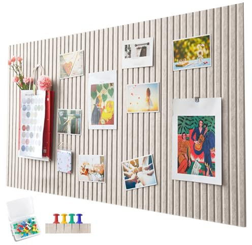 Penbinmall60 x 40cm große korkplatte große Pinnwand,dekorative korkwand aus Filz,0,9cm dick, faltbare Fototafel mit selbstklebendem Klebeband,filz selbstklebend visionboard,pinnadeln filz,Helles Kamel