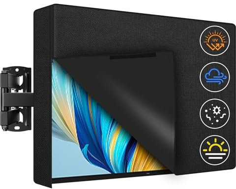 Wusboo Housse de Protection pour TV d'Extérieur, Protections Écrans TV de 40 à 43 Pouces, en Tissu Oxford 600D, Étanche, Anti-Poussière, Résistante aux Intempéries, Compatible avec Supports Standards