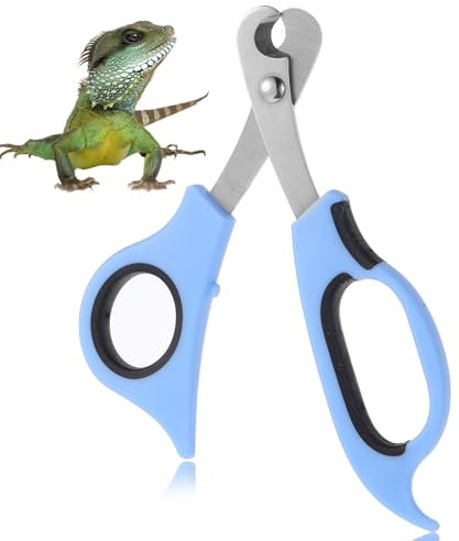 JIYIN Bearded Dragon Nail Clippers, Stainless Steel Blue Toe Clippers for Small Reptiles Safe Efficient Grooming Pet Tool with Precise Angled Edges for Bearded Dragon Cat Puppy Enthusiasts