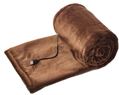 USB Heated Blanket Battery Operated,Cordless Heated Throw Without Battery Pack,Washable Electric Heated Blanket with 3 Heating Levels,Portable Battery Powered Camping Blanket for Travel Office Home