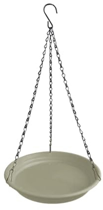Baoblaze Vogeltränke Hängend für Garten, Vogelhäuschen zum Aufhängen mit Metallhaken, Vogelfutterspender für Garten, Hinterhof, Bäume, (22x22x3cm,∅22cm)