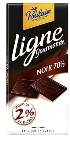 Découvrez la tablette de chocolat noir Ligne Gourmande 100g de POULAIN, intense et savoureuse- Lot De 4