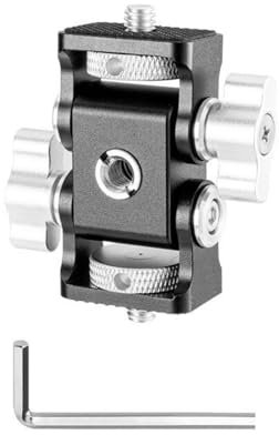 Two Head Camera Gimbals Mount for LED Lights Monitors and Phone Holders 360 Rotation for Live Streaming and Photography