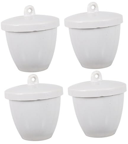 HEALEEP 4pièces Creuset De Fusion Céramique avec Couvercle Lot pour Fusion De Or De Argent Et Autres Métaux