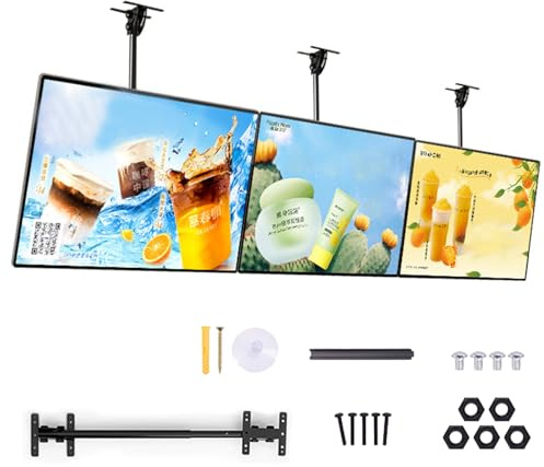 Complete Digital Signage Solution, Digital Menu Boards, Ultra Slim Fit Commercial LED Monitor Advertising Screen & Snap Frame Light Box for Restaurant Cafe Shops,1 Piece 40×60cm/15.7×23.6in