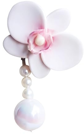 Generic Orchideen-Brosche, handgefertigt, Blumen-Akzent, weicher Ton, Vintage-Blumen-Design, 7,1 cm