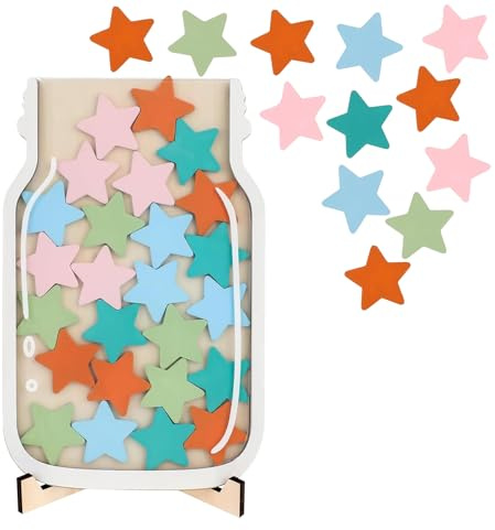HpCuales Magnetic Reward Jar for Kids–Star Jar Reward System for Behavior Management at School Classroom,Behavior Management Tool,Reward Home Kids Incentive Good Home Training for Boys Girls