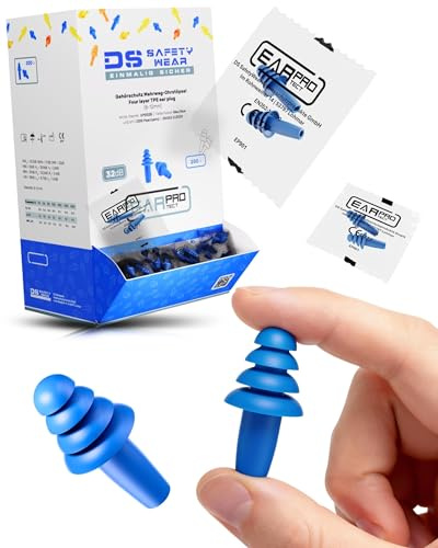 EAR PROTECT Gehörschutzstöpsel Spender mit 200 Paar Mehrweg Ohrstöpsel Silikon - Professioneller Ohrstöpselspender für Betriebe - TPE Wiederverwendbar SNR 32dB - Gehörschutz für Arbeit