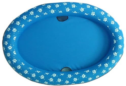 Yardwe Piscine Gonflable Pliable Bleue pour Animaux de Compagnie, Tapis Flottant Portable pour Chiens et Chats, Bassin D'été Extérieur Facile à Transporter