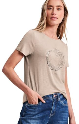 Damen Kurzarm Shirt mit Rundhals und Print