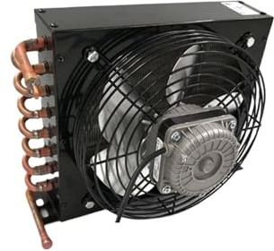 Compatible For Universal, Air Conditioner Condenser Aluminum Fin Coil Heat Exchanger With Copper Tube Radiator Fan Motor(22w)