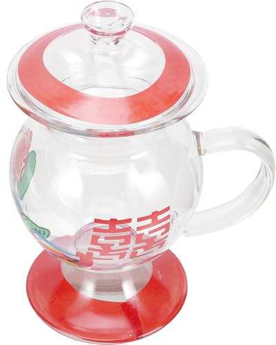 Spittoon Shaped Glass Mug with Lid Retro Coffee Cup for Tea and Water