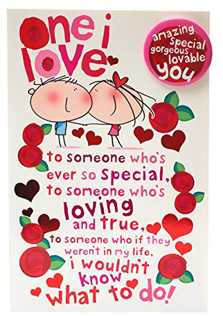 One I Love Birthday Card - Birthday Card for Her - Birthday Card for Him - Badge Included