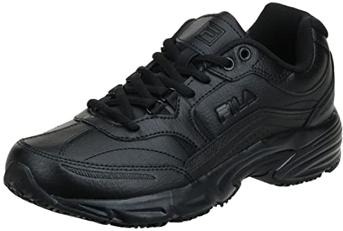 Fila de memoria jornada de trabajo antideslizante zapato de trabajo, Black/Black/Black, 48