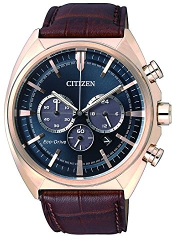 Citizen Herren Chronograph Quarz Uhr mit Leder Armband CA4283-04L