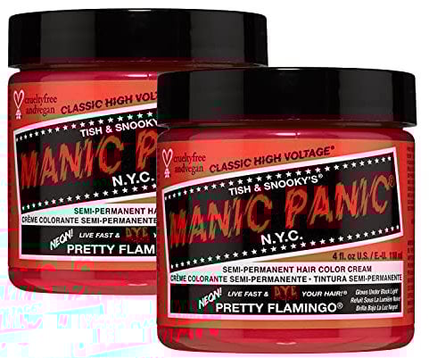 Manic Panic Pretty Flamingo Classic Creme, Vegan, Cruelty Free, Pink Semi Permanent Hair Dye 2 x 118ml