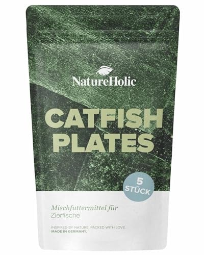 NatureHolic CatfishPlates - 100% Natürliche Algenplatten für Saugwelse & Aufwuchsfresser im Aquarium - Handgeerntet & Schonend Getrocknet - Mit Vitaminen, Mineralien & Jod