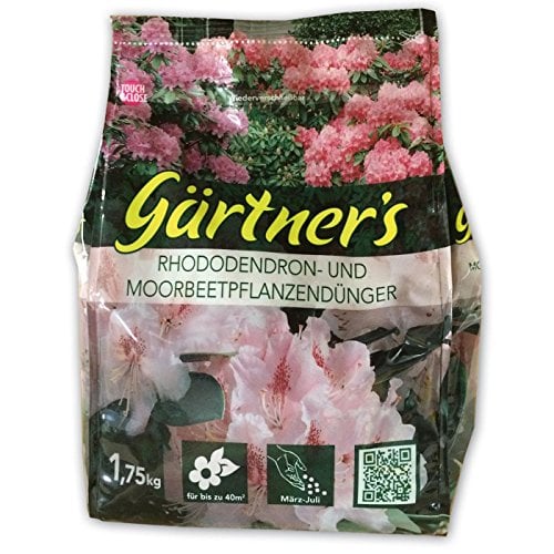 Gärtner´s Rhododendron- und Moorbeetpflanzendünger NPK 8+3+5 (+2) Eriken Hortensien Azaleen Fuchsien-Dünger, 1,75 kg
