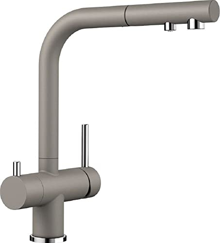 BLANCO FONTAS-S II Filter | Küchenarmatur in tartufo | Hochdruck | Mit herausziehbarem Schlauch | Rückflussverhinderer | Gesicherte Wasserqualität & wassersparend | Filter wird zusätzlich benötigt