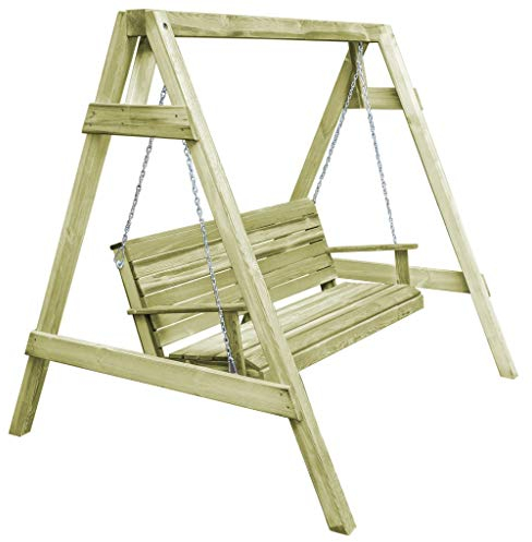 Festnight Hollywoodschaukel Holz Schaukel Imprägniertes Kiefernholz 205×150×157 cm