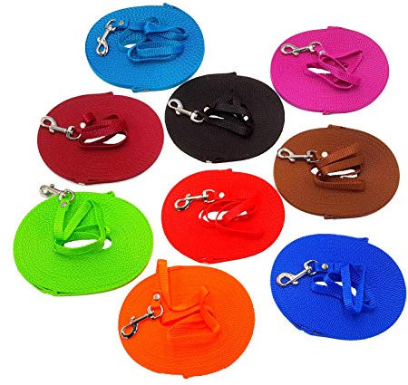 elropet Hundeleine Schleppleine Mini Feldleine Suchleine Ausbildungsleine Fährtenleine kleine Hunde (15m mit Handschlaufe, Orange)