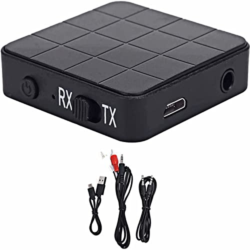 Bluetooth 5.0 Audio Sender Empfänger,2 in 1 tragbarer 3,5 mm Transmitter EmpfängerStreaming System Adapter für Computer, Laptop, Headset, Smartphone, MP3 Player, CD