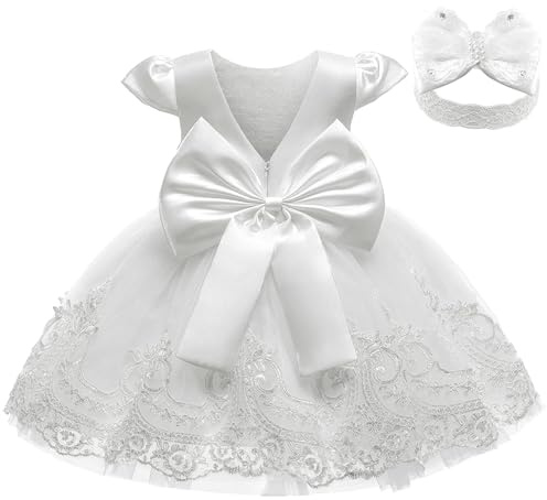 keaiyouhuo Baptism Dresses for Baby Girls Christening Dresses,Baptism Dress for Baby Girl Newborn White Dress for Party Wedding