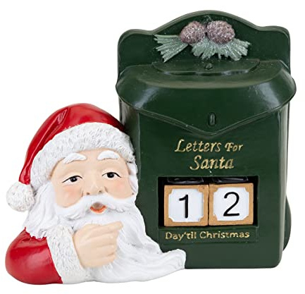 North Pole Novelties Festive Christmas Countdown Grüner Briefkasten Briefkasten Brief an den Weihnachtsmann Adventskalender
