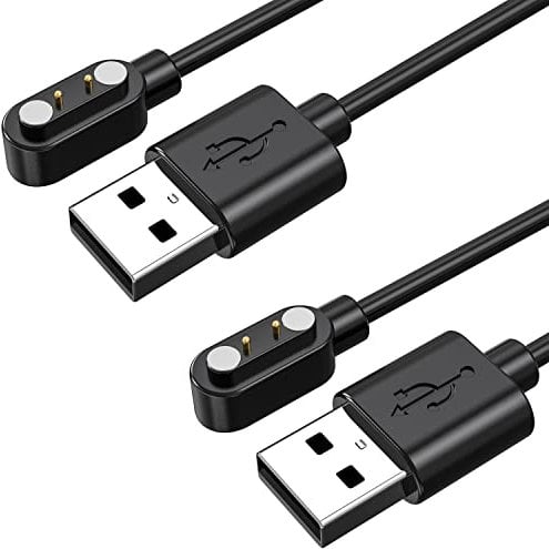 Ancable Magnetic Smartwatch Charger 2 Pack, 2 Pin Smartwatch Charger Cable Compatible with YAMAY SW023 Willful SW021 SW025 Letsfit ID206 ID205L ID205U ID205S ID216 Umidigi Uwatch 3S 3 2S 2