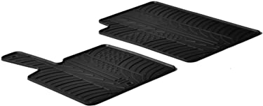 AROBA GL0276 Design Gummi Fußmatten kompatibel mit Smart Fortwo und Fortwo Cabrio 451 BJ. 04.2007-12.2015 erhöhter Rand 2 TLG Farbe Schwarz Gummimatten Automatten passgenau