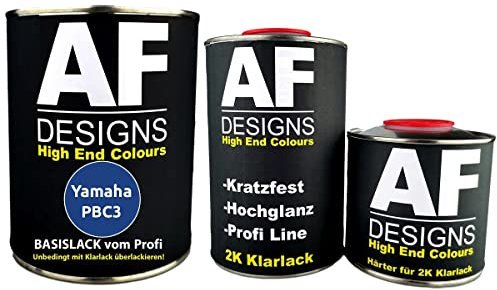 Set di 1,25 vernice base per Yamaha PBC3 Blue Viola Perl vernice trasparente indurente per moto pronta all'uso
