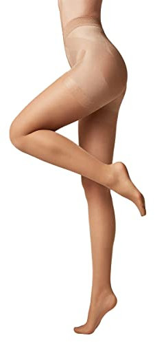 Conte elegant X-PRESS 20 DEN Collants Gainants avec Effet Push-Up pour Femmes - Collants Ventre Plat - Remonte Fesses - Collants Femmes Résistants - Naturelle Taille 4