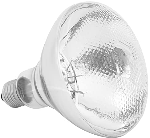 Akozon Lampada riscaldante per allevamento, lampada riscaldante per allevamento da 250 W Lampadina per isolamento a infrarossi a temperatura regolabile 220 V‑240 V (vaiolatura in vetro bianco AR38) An