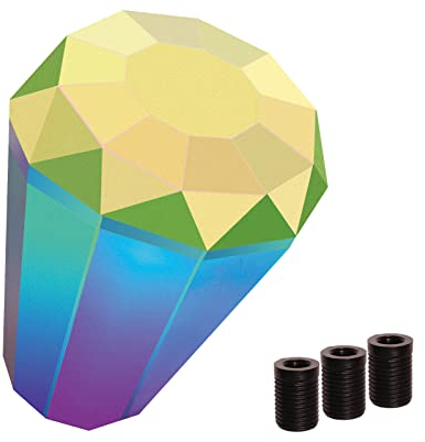 Monrand Diamant-Schaltknauf, Universal-Aluminium-Schaltknauf, manueller Schaltknauf mit 8/10/12 mm Adapter (mehrfarbig)