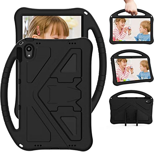Eabhulie Niños Funda para Lenovo Tab P11 TB-J606F/ Tab P11 Plus TB-J616F/J607F, EVA Resistente Ligera Portátil Soporte de Mango Carcasa Infantil Antigolpes Negro