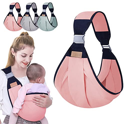 Tyuodna Tragetuch Baby,Babytrage Neugeborene ab Geburt,Verstellbare Babytragetuch mit Dicken Schultergurten,Tragegurt Baby,Baby Carrier für Babys von 0 bis 36 Monaten (Pink)